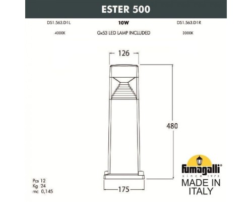 Наземный светильник ESTER DS1.563.000.AXD1L Fumagalli