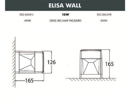 Настенный светильник уличный Elisa DS2.560.000.WXD1L Fumagalli