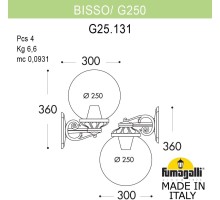 Настенный фонарь уличный GLOBE 250 G25.131.000.BYF1RDN Fumagalli