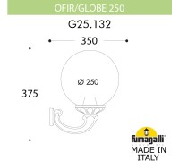 Настенный фонарь уличный GLOBE 250 G25.132.000.BXF1R Fumagalli