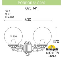 Настенный фонарь уличный GLOBE 250 G25.141.000.BXF1R Fumagalli
