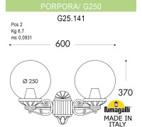 Настенный фонарь уличный GLOBE 250 G25.141.000.BYF1R Fumagalli