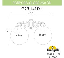 Настенный фонарь уличный GLOBE 250 G25.141.000.BZF1RDN Fumagalli
