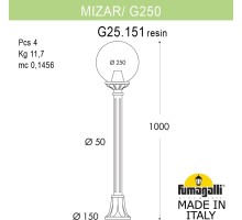 Наземный фонарь GLOBE 250 G25.151.000.VYF1R Fumagalli