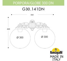 Настенный фонарь уличный GLOBE 300 G30.141.000.VYF1RDN Fumagalli
