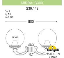 Настенный фонарь уличный GLOBE 300 G30.142.000.BYF1R Fumagalli