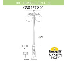 Наземный фонарь GLOBE 300 G30.157.S20.WYF1RDN Fumagalli