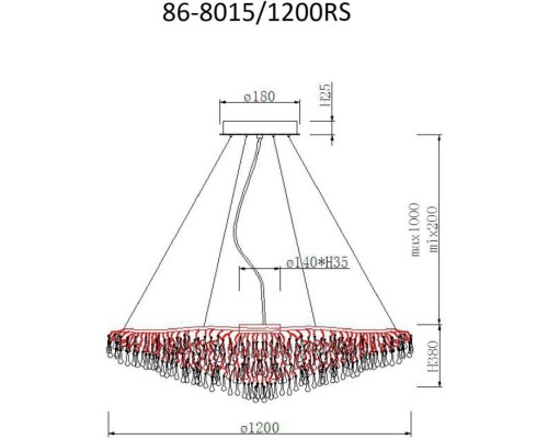 Подвесная люстра  86-8015/1200RS Garda Decor