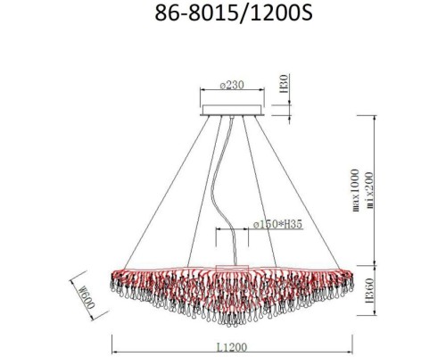 Подвесная люстра  86-8015/1200S Garda Decor