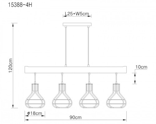 Подвесной светильник Clastra 15388-4H Globo