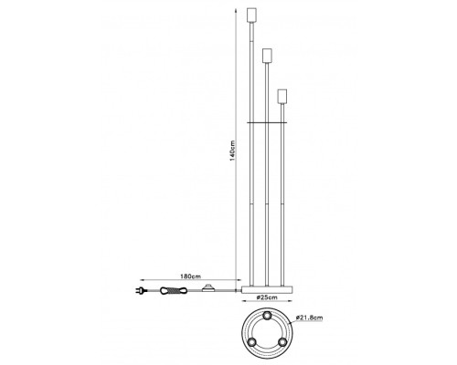 Торшер Martha 54008-3S Globo