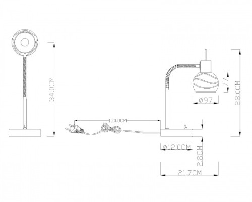 Интерьерная настольная лампа Elliott 54341-1T Globo