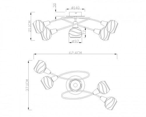 Потолочная люстра Elliott 54341-5 Globo