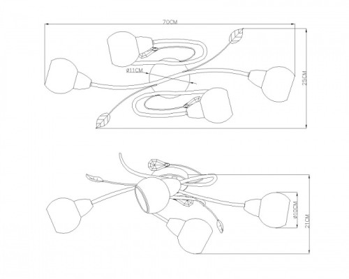 Потолочная люстра Lilly 60209-4 Globo