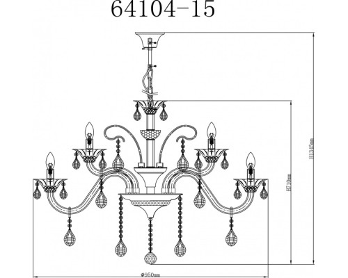 Подвесная люстра Dunja 64104-15 Globo