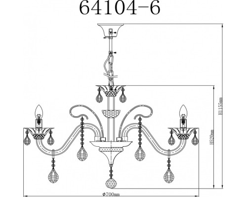 Подвесная люстра Dunja 64104-6 Globo