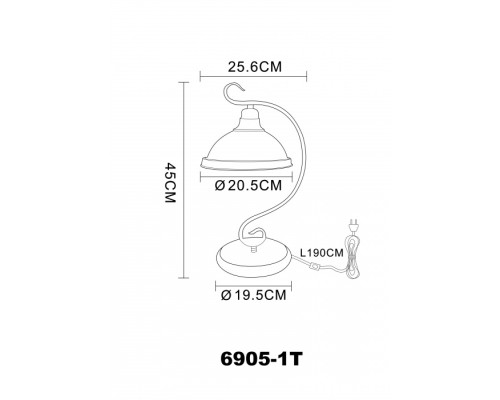 Интерьерная настольная лампа Sassari 6905-1T Globo