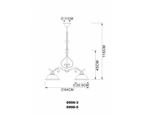 Подвесная люстра Sassari 6906-5 Globo
