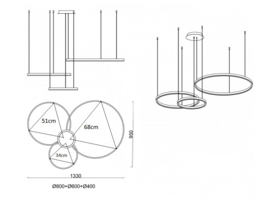 Подвесной светильник Тор 08223,36PA(3000K) Kink Light