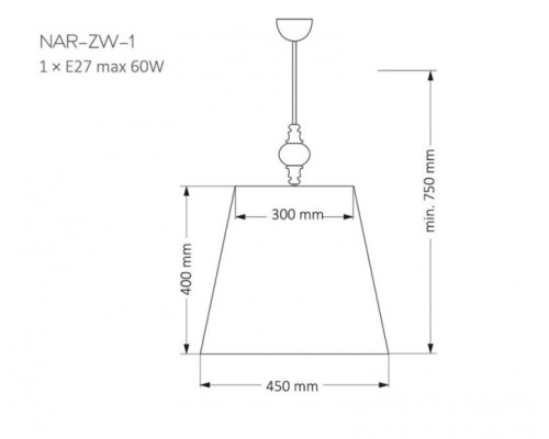 Подвесная люстра Narni NAR-ZW-1(BC) Kutek