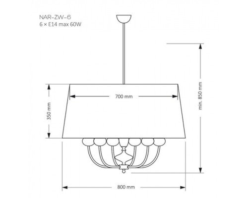Подвесная люстра Narni NAR-ZW-6(BC) Kutek