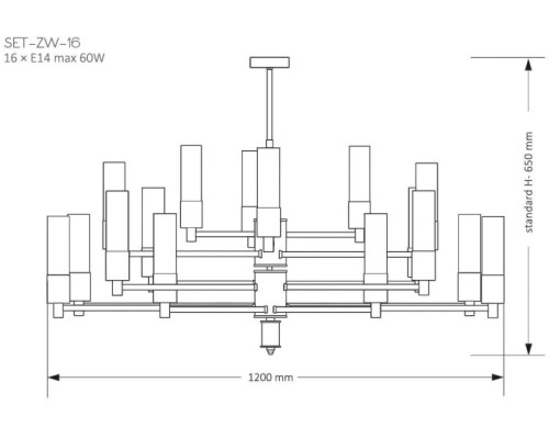Потолочная люстра Seti SET-ZW-16(Z) Kutek
