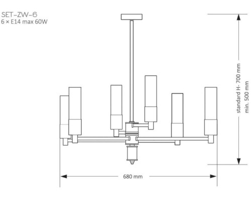 Потолочная люстра Seti SET-ZW-6(Z) Kutek