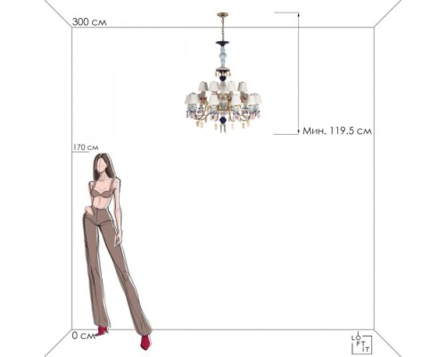 Подвесная люстра Grace 10203/12+8 Mult Loft It