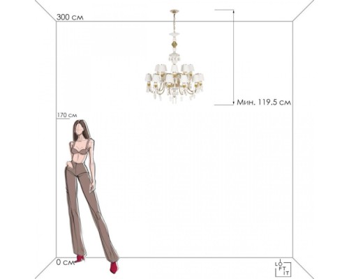 Подвесная люстра Grace 10203/12+8 White Loft It