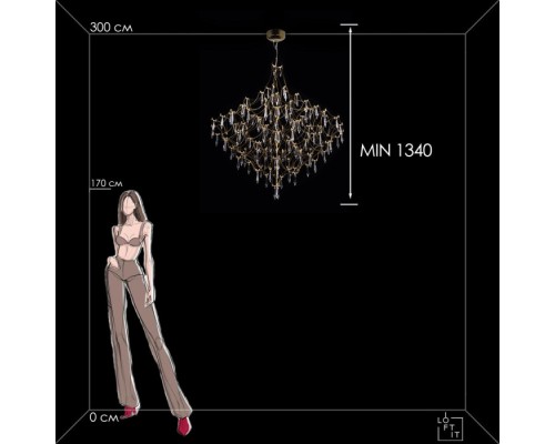 Подвесная люстра Mira 10259/1000 Gold Asfour Loft It