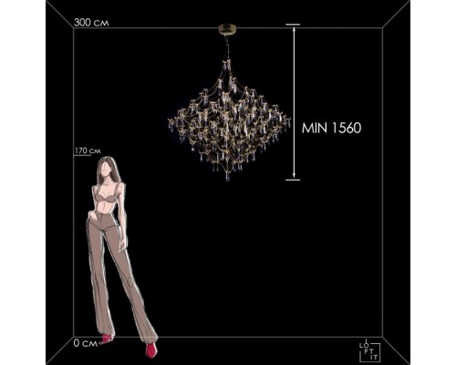 Подвесная люстра Mira 10259/1200 Gold Asfour Loft It