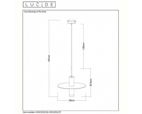 Подвесной светильник Selin 03322/01/30 Lucide