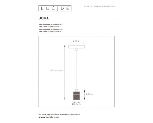 Подвесной светильник Jova 08426/01/02 Lucide