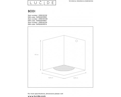 Точечный светильник Bodi 09101/01/31 Lucide