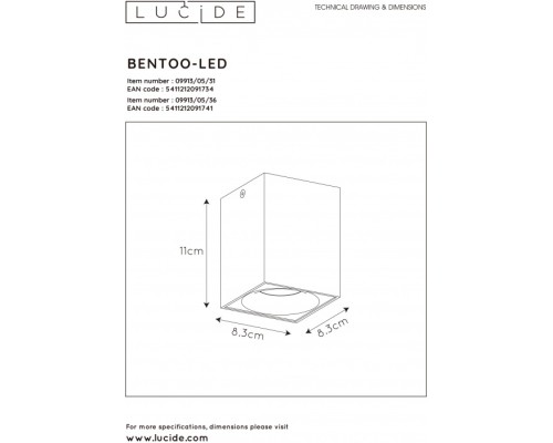 Потолочный светильник Bentoo-led 09913/05/31 Lucide