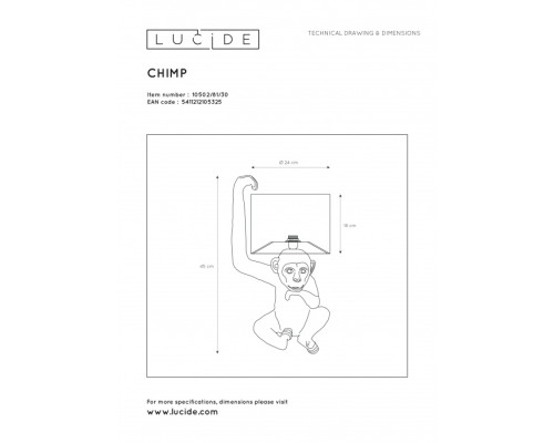 Интерьерная настольная лампа Extravaganza Chimp 10502/81/30 Lucide
