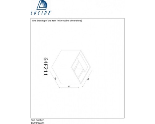 Настенный светильник Xia 17293/02/30 Lucide