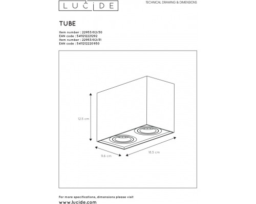 Потолочный светильник Tube 22953/02/31 Lucide