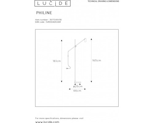 Торшер Philine 30772/01/30 Lucide