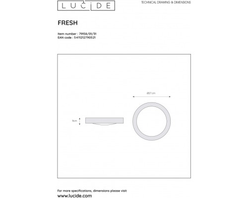 Потолочный светильник Fresh 79158/01/31 Lucide