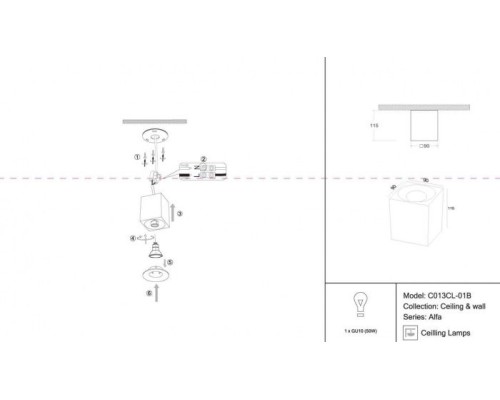 Точечный светильник Alfa C013CL-01B Maytoni