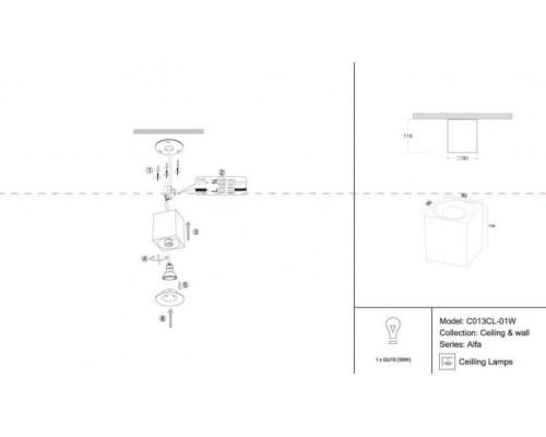 Точечный светильник Alfa C013CL-01W Maytoni