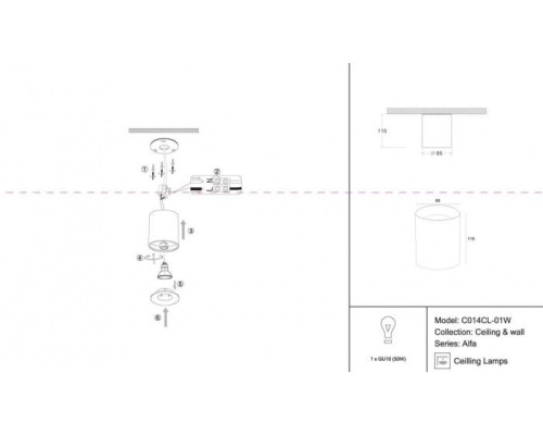 Точечный светильник Alfa C014CL-01W Maytoni