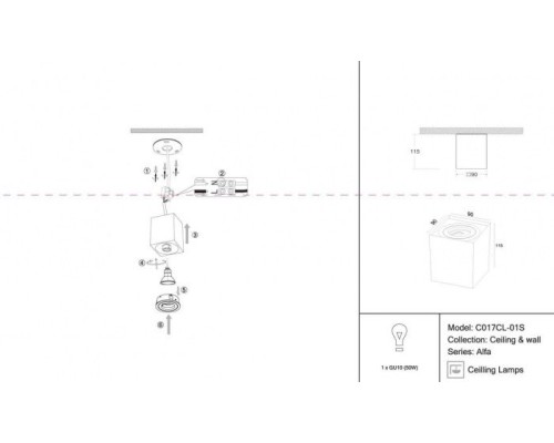 Точечный светильник Alfa C017CL-01S Maytoni