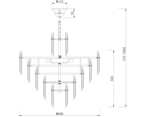 Подвесная люстра Flare DIA200PL-08G Maytoni