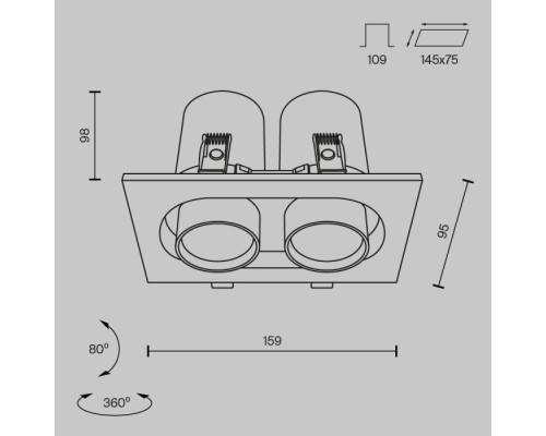 Точечный светильник Hidden DL045-02-10W3K-W Maytoni