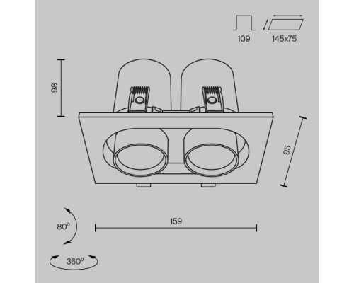 Точечный светильник Hidden DL045-02-10W4K-W Maytoni