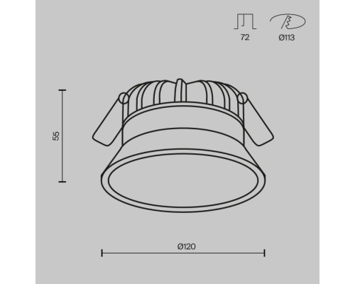 Точечный светильник Okno DL055-12W3-4-6K-B Maytoni