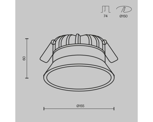 Точечный светильник Okno DL055-18W3-4-6K-W Maytoni