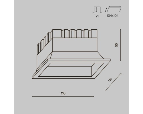 Точечный светильник Okno DL056-12W3-4-6K-W Maytoni